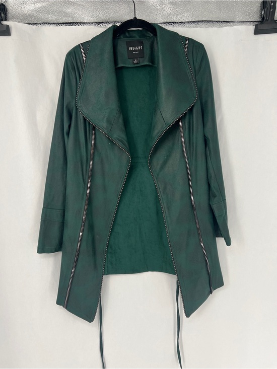 Insight Jackets & Blazers - INSIGHT Forest Green Faux Leather Moto blazer